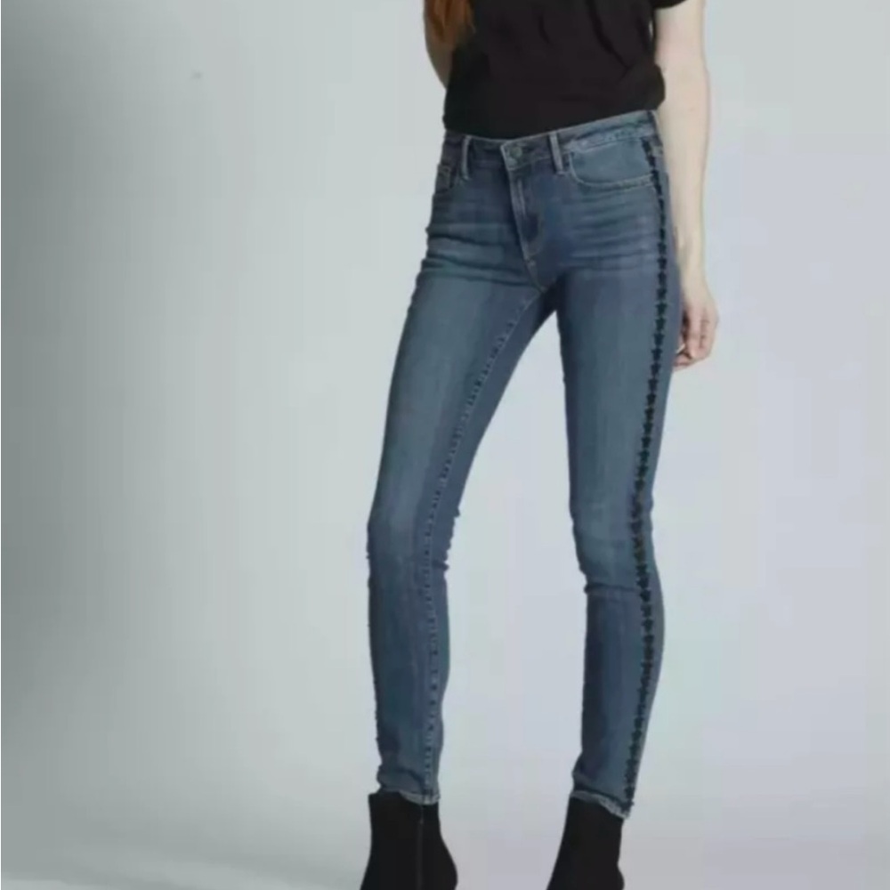 DRIFTWOOD Jackie Jeans Leather Stars SZ 26 Waist 28 long